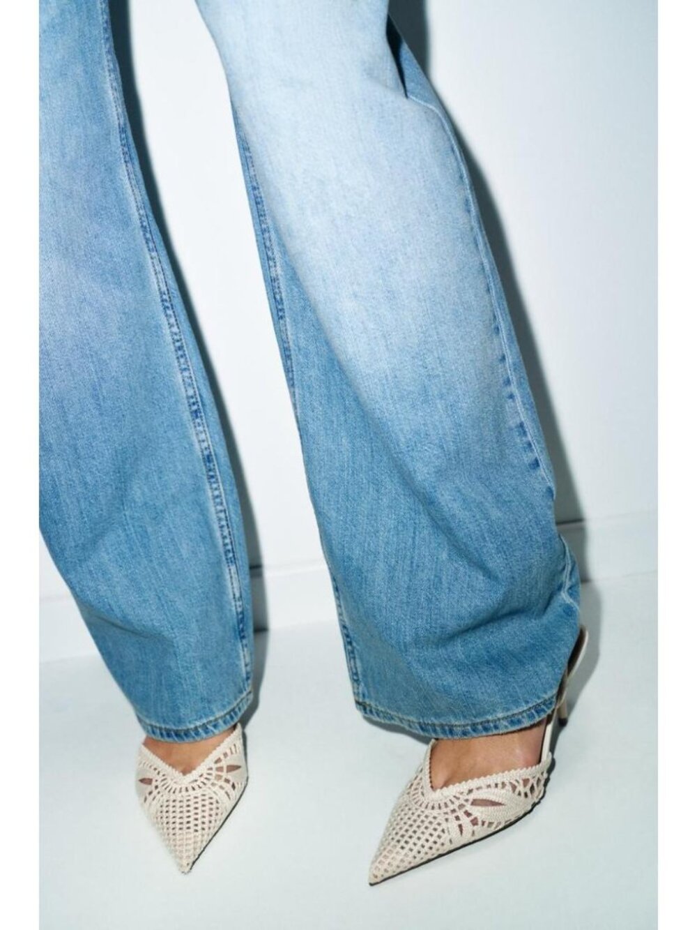 ZARA PERFORATED SLINGBACK HEELS - Picture 3 of 6
